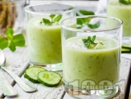 Рецепта Зелено смути от краставица, авокадо и кисело мляко